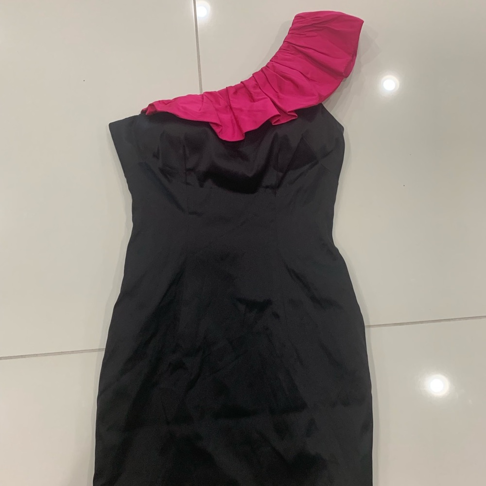 Aqua  Bloomingdales black one shoulder Dress 0